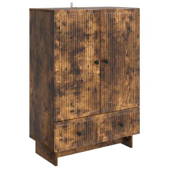 vidaXL Aparador Roble Ahumado 66 X 34,5 X 95 Cm Madera De Ingenier&iacute;a Vidaxl