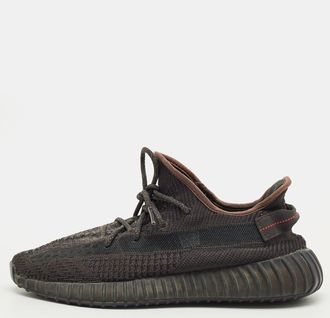 Yeezy by Kanye West Yeezy Black Knit Fabric Boost 350 V2 Lace Up Sneakers