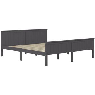 vidaXL Bed Frame without Mattress Grey Solid Wood Pine 200x200 cm Vidaxl
