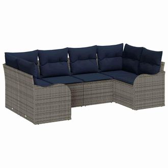 vidaXL Set Di Divani 6 Pz Grigio [sintetico]: Rattan In Polipropilene Vidaxl
