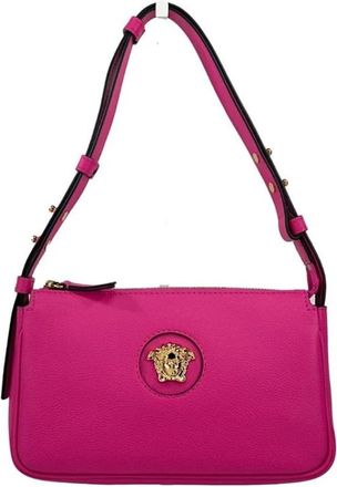 Versace La Medusa schoudertas - Dames - Tassen - Roze - Maat: ONE Size Leer