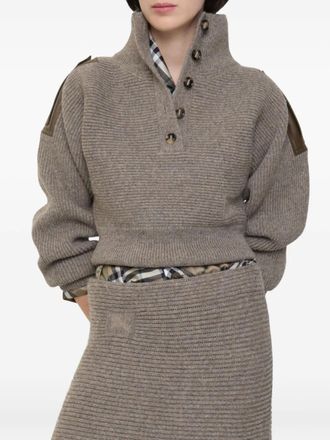 Burberry wool half-button sweater - women - Polyamide/Wool/Elastane - S - Grey