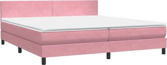 vidaXL Cama Box Spring Con Colch&oacute;n Terciopelo Rosa 180x210 Cm Vidaxl