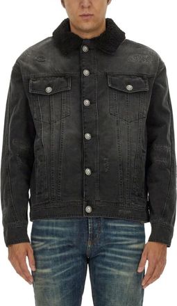 Balmain Black Distressed Shirt Collar Jacket