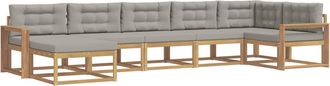 vidaXL Conjunto De Sof&aacute;s De Exterior 7 Uds. Blanco Y Gris Claro Vidaxl