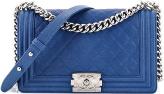 Chanel Borsa a tracolla Boy Flap media - Blu