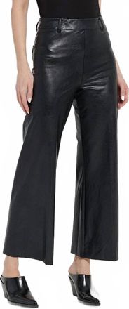Lyss&eacute; Hi Waist Vegan Leather Wide Leg Pant In Kohl Black