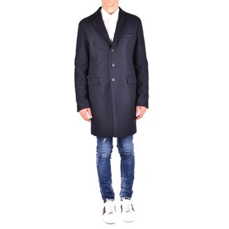 Dsquared2 Single-Breasted Coats, male, Blue, Size: L Stylish Coat Collection for You