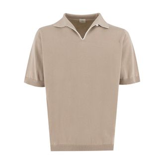 Eleventy Polo Shirts, male, Beige, Size: XL Knitted Polo Shirt