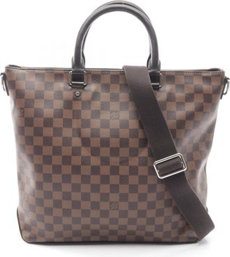 Louis Vuitton Brown Coated Canvas Leather Handbag Tote Bag (Pre-Owned)