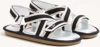 Valentino Garavani Sandalo Lake Powell Con Ricamo Crochet Donna NERO/SILVER 35