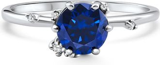 Pompeii3 1Ct Blue Sapphire Diamond Lina Engagement Ring 14k Gold Lab Grown