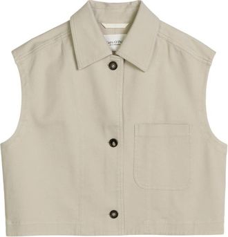 Marc O'Polo Woven Indoor Vest - Dames - Bodywarmers - Beige - L - Katoen - Jassen