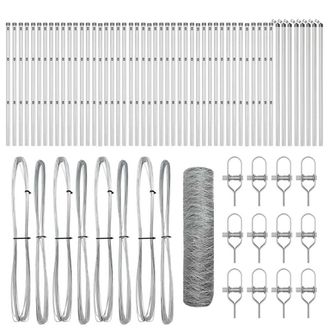 Berkfield Home Hexagon Fence 0.8x100 m Galvanised Steel in Silver