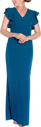 Camilyn Beth Katherine Sheath Gown In Teal