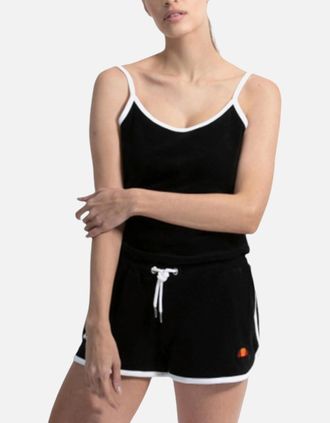 Ellesse Womens ELLESSE LORON PLAYSUIT Womens Jumpsuit Sports Summer Playsuit Black Dungarees - Size: UK14/US10/EU42