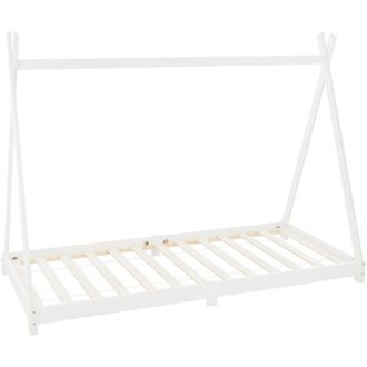 ML Design Ml-design - Lettino per Bambini e Bambine Design Tepee con Rete Telaio a Doghe 200 x 90 cm Letto Basso a Forma di Tenda Indiana Giroletto in Legno di