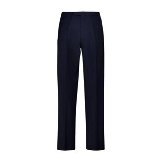 Boglioli Broeken, Heren, Blauw, S, Wol, Rechte Wolbroek