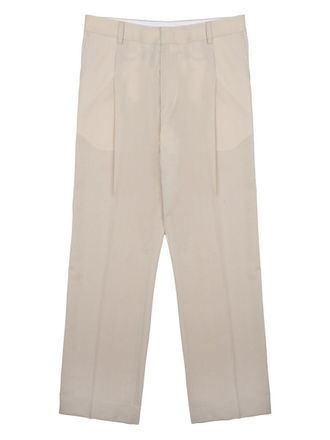 Be Able Beige Straight-Leg Trousers with Classic Design Elements