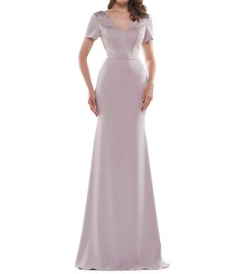 Colors Dress Cap Sleeve Gown In Dark Mauve