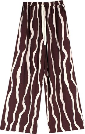 Faithfull The Brand Faithfull The Brand Brown and Cream Simena Trousers Size S