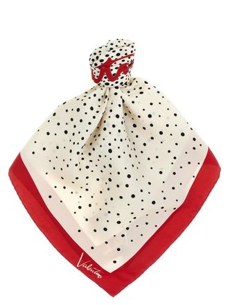 Valentino Garavani Off White Polka Dot Scarf