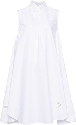 Thom Browne button-down collar day dress - women - Cotton - 38 - White