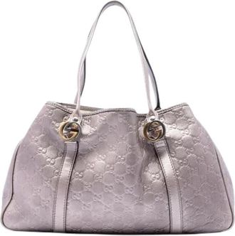 Gucci Pre-owned Twins Tote Bag - Dames - Vintage Shopper - Paars - ONE Size - Leer - Vintage