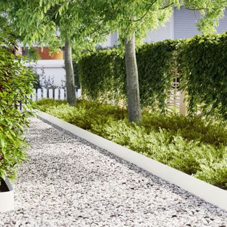 Berkfield Home Lawn Edgings 20 pcs White 100x0.5x20 cm Steel