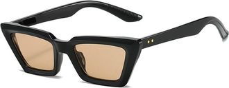 Generic Square Small Frame Sunglasses Womens Street Photography Shopping Mens Outdoor Commuter Sports(Brown)