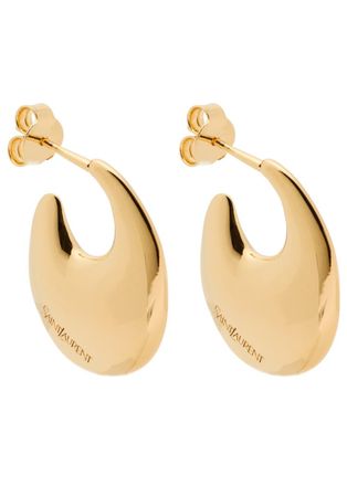Saint Laurent Creole Hoop Earrings - Gold - One Size