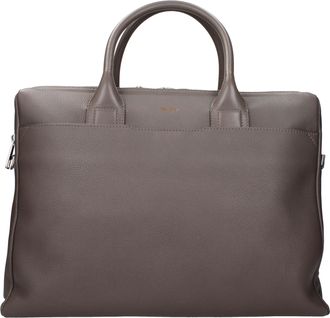 Pineider Herrens Arbeitstaschen aus grauem/lila Leder