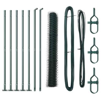 Berkfield Home Hexagon Fence Green 1.2x10 m Steel