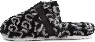 UGG Super Fluff Slipper Black White 1120900-BWHT