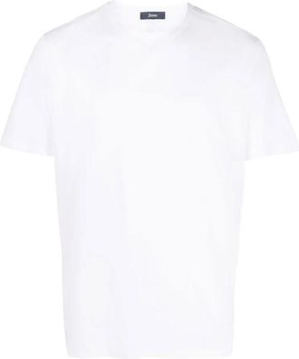 Herno Tops, Heren, Wit, S, Katoen, Casual Katoenen T-Shirt