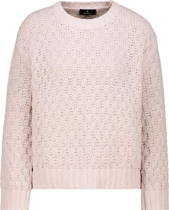 Monari Elegante Gebreide Pullover - Dames - Ronde hals truien - Roze - 3XL - Wol - Truien & Vesten