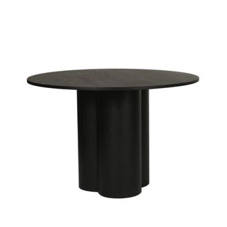 Meubles et Design Mesa de comedor redonda de madera para 4 personas - Negro