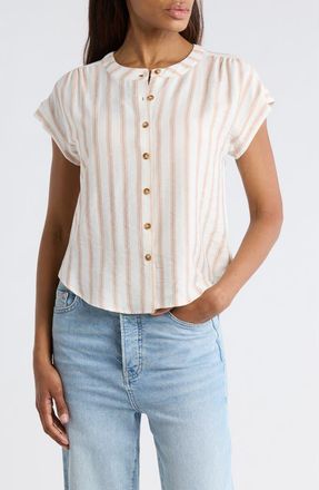 Blu Pepper Stripe Button-Up Shirt in Khaki at Nordstrom Rack, Size Medium