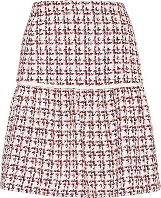 Ferragamo Patterned Cotton-Blend Flounce Skirt, Brand Size 44 ( US Size 10 )