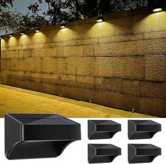 No Brand Paquete De 4 Luces Solares De Jard&iacute;n Impermeables Ip65, Luz Blanca C&aacute;lida Y Apliques Decorativos Rgb Que Cambian De Color Para Pared, Escaleras Y Balc