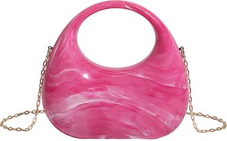 Generic Cymwer Women Acrylic Trendy Evening Clutch Purse Elegant Handbag for Prom Party (Pink)