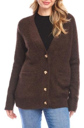 Karen Kane V-Neck Cardigan in Chocolate at Nordstrom, Size Small