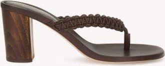 Gianvito Rossi Ubud Thong Sandal in Brown Nappa Leather at Nordstrom, Size 39.5