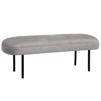 Koketto Home Banqueta tapizada color gris con patas negras