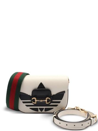 Gucci x Adidas 2010s Horsebit 1955 small shoulder bag - women - Calf Leather - One Size - White