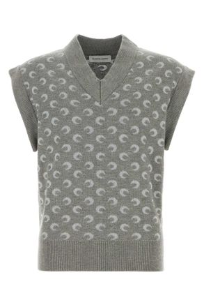 Marine Serre Embroidered Wool And Viscose Vest