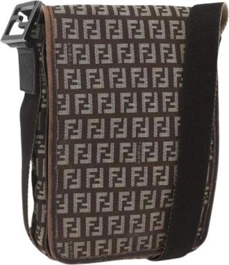 Fendi Pre-owned Vintage Canvas Cross Body Bag - Dames - Vintage Schoudertas - Bruin - ONE Size - Vintage