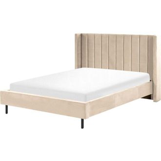 Beliani Beliani - Letto matrimoniale con doghe 140 x 200 cm velluto beige Villette
