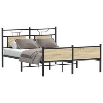 Berkfield Home Bed Frame without Mattress Sonoma Oak 137x190 cm Engineered Wood in Brown