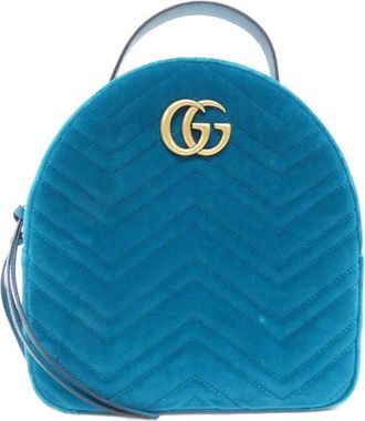 Gucci Blue Leather Backpack (Pre-Owned)